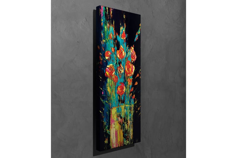 Canvastavla - Färgrik bukett av rosor i en vas - Röd / Grön / Gul - Inredning & dekor - Tavlor & konst - Canvastavla