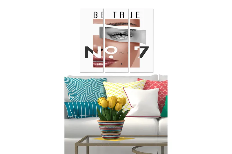 Canvastavla Fashion 3-pack Flerfärgad, 20x50 cm