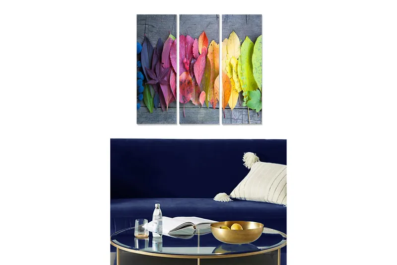 Canvastavla Floral 3-pack Flerfärgad, 20x50 cm