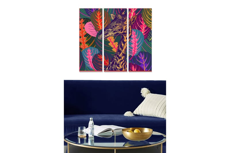 Canvastavla Floral 3-pack Flerfärgad - 20x50 cm - Inredning & dekor - Tavlor & konst - Canvastavla