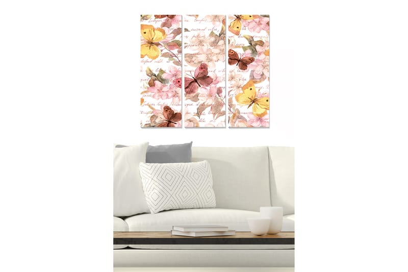 CANVASTAVLA Floral 3-pack Flerfärgad 20x50 cm - Inredning & dekor - Tavlor & konst - Canvastavla