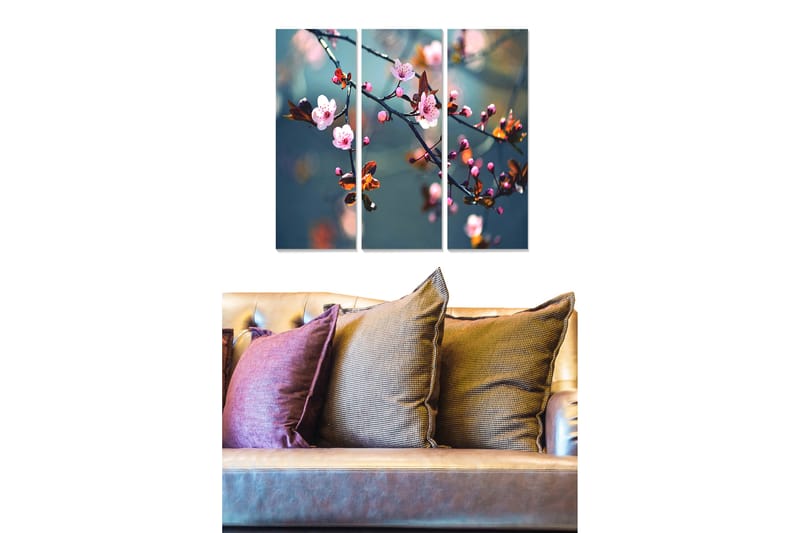 CANVASTAVLA Floral 3-pack Flerfärgad 20x50 cm - Inredning & dekor - Tavlor & konst - Canvastavla