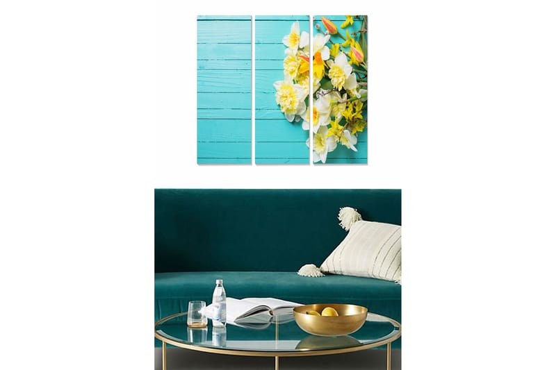 CANVASTAVLA Floral 3-pack Flerfärgad 20x50 cm - Inredning & dekor - Tavlor & konst - Canvastavla