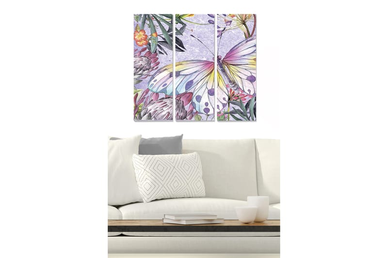 CANVASTAVLA Floral 3-pack Flerfärgad 20x50 cm - Inredning & dekor - Tavlor & konst - Canvastavla