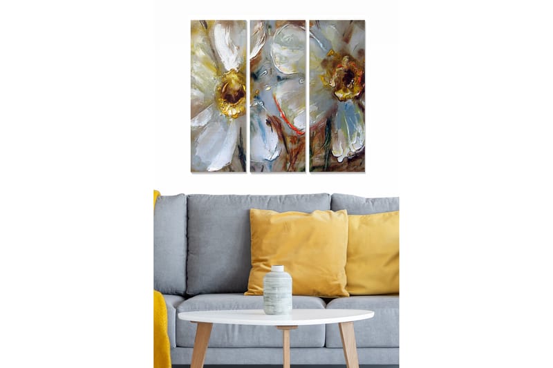 CANVASTAVLA Floral 3-pack Flerfärgad 20x50 cm - Inredning & dekor - Tavlor & konst - Canvastavla