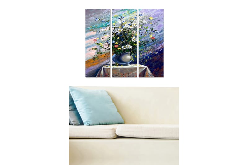 CANVASTAVLA Floral 3-pack Flerfärgad 20x50 cm - Inredning & dekor - Tavlor & konst - Canvastavla