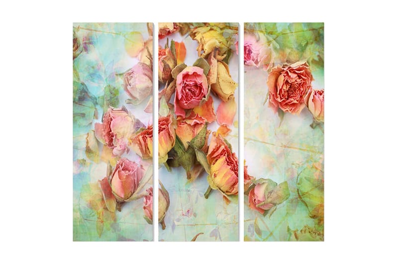 CANVASTAVLA Floral 3-pack Flerfärgad 20x50 cm - Inredning & dekor - Tavlor & konst - Canvastavla