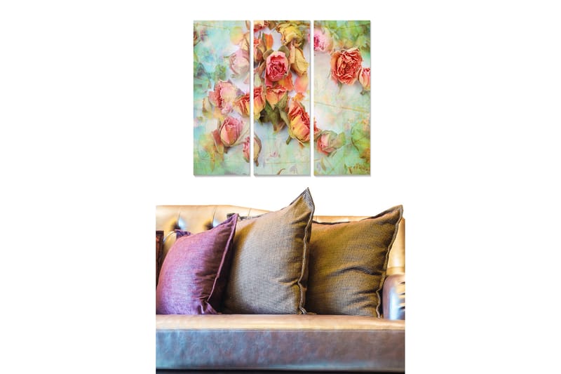 CANVASTAVLA Floral 3-pack Flerfärgad 20x50 cm - Inredning & dekor - Tavlor & konst - Canvastavla