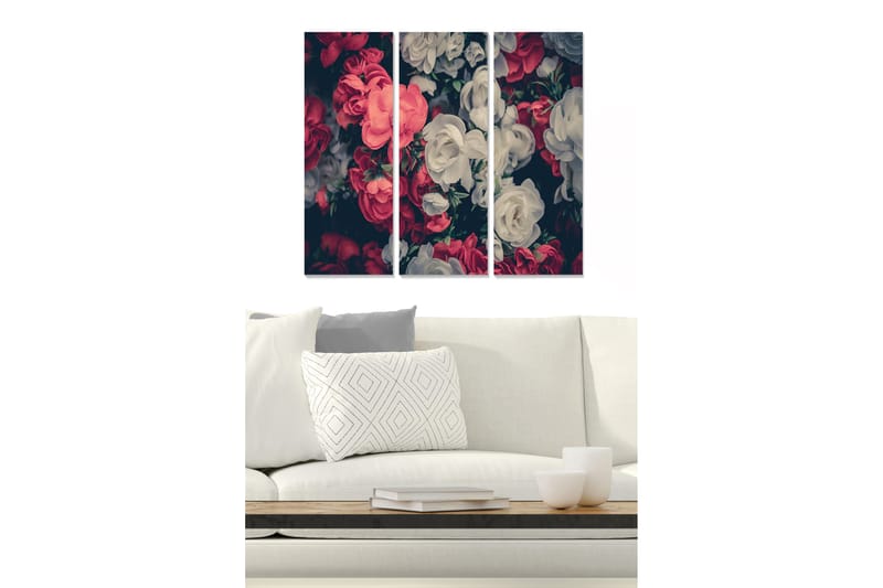 CANVASTAVLA Floral 3-pack Flerfärgad 20x50 cm - Inredning & dekor - Tavlor & konst - Canvastavla