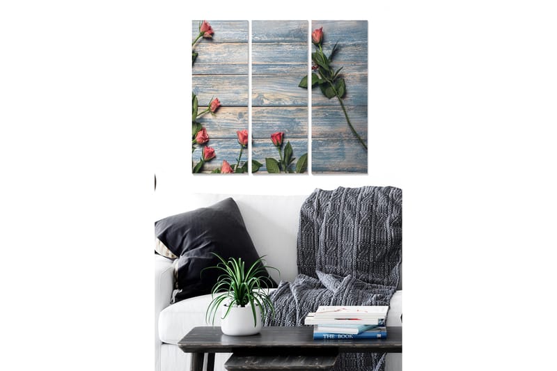 CANVASTAVLA Floral 3-pack Flerfärgad 20x50 cm - Inredning & dekor - Tavlor & konst - Canvastavla