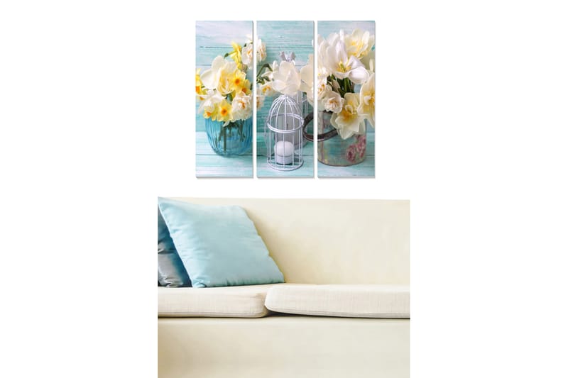 CANVASTAVLA Floral 3-pack Flerfärgad 20x50 cm - Inredning & dekor - Tavlor & konst - Canvastavla