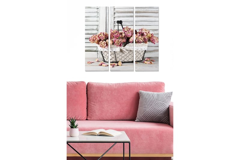 CANVASTAVLA Floral 3-pack Flerfärgad 20x50 cm - Inredning & dekor - Tavlor & konst - Canvastavla