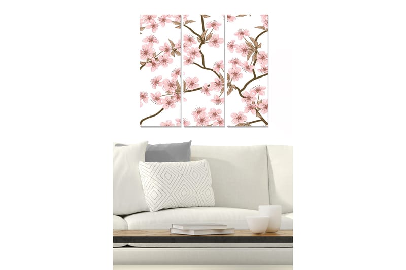 CANVASTAVLA Floral 3-pack Flerfärgad 20x50 cm - Inredning & dekor - Tavlor & konst - Canvastavla