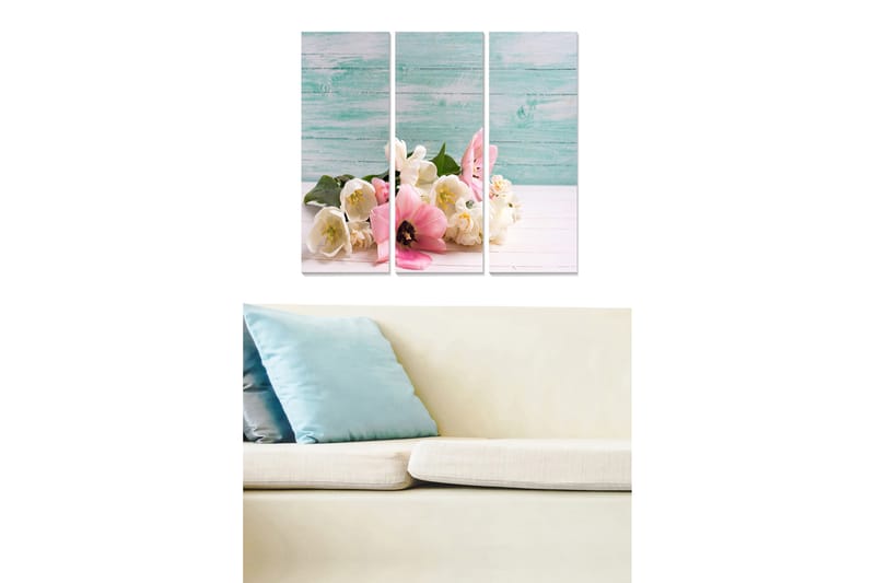 CANVASTAVLA Floral 3-pack Flerfärgad 20x50 cm - Inredning & dekor - Tavlor & konst - Canvastavla