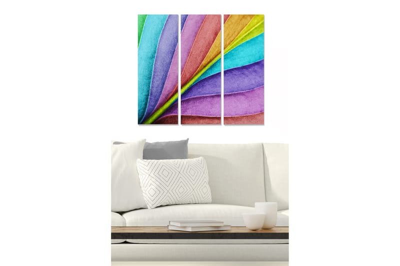 CANVASTAVLA Floral 3-pack Flerfärgad 20x50 cm - Inredning & dekor - Tavlor & konst - Canvastavla