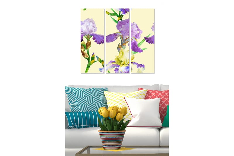 CANVASTAVLA Floral 3-pack Flerfärgad 20x50 cm - Inredning & dekor - Tavlor & konst - Canvastavla