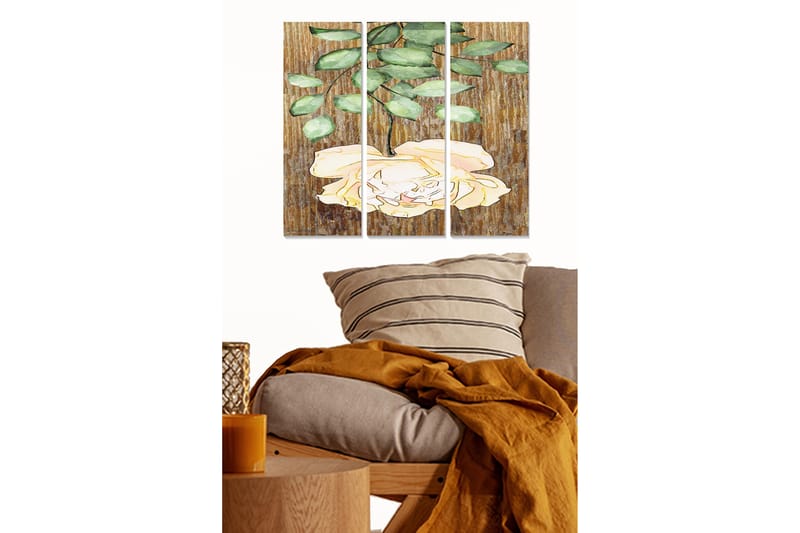 CANVASTAVLA Floral 3-pack Flerfärgad 20x50 cm - Inredning & dekor - Tavlor & konst - Canvastavla