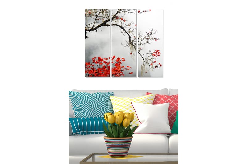 CANVASTAVLA Floral 3-pack Flerfärgad 20x50 cm - Inredning & dekor - Tavlor & konst - Canvastavla