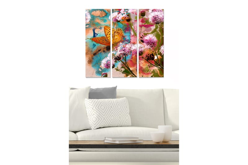 CANVASTAVLA Floral 3-pack Flerfärgad 20x50 cm - Inredning & dekor - Tavlor & konst - Canvastavla