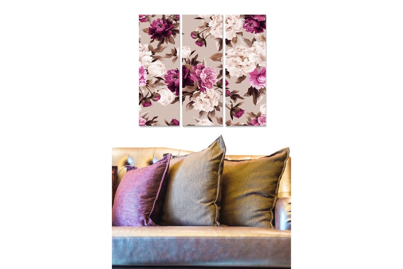 CANVASTAVLA Floral 3-pack Flerfärgad 20x50 cm - Inredning & dekor - Tavlor & konst - Canvastavla