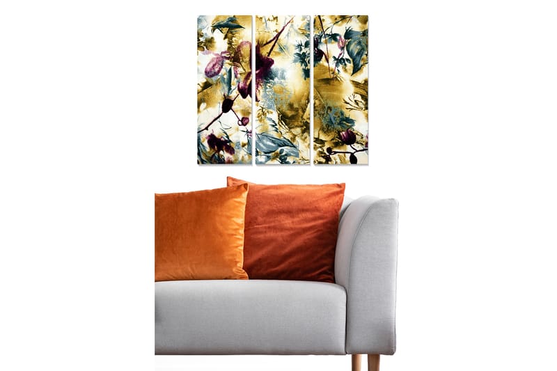 CANVASTAVLA Floral 3-pack Flerfärgad 20x50 cm - Inredning & dekor - Tavlor & konst - Canvastavla