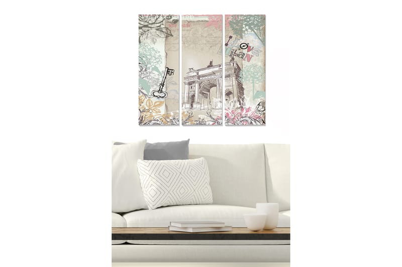 CANVASTAVLA Floral 3-pack Flerfärgad 20x50 cm - Inredning & dekor - Tavlor & konst - Canvastavla