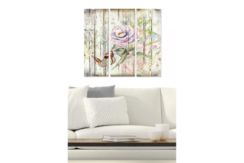 CANVASTAVLA Floral 3-pack Flerfärgad 20x50 cm - Inredning & dekor - Tavlor & konst - Canvastavla