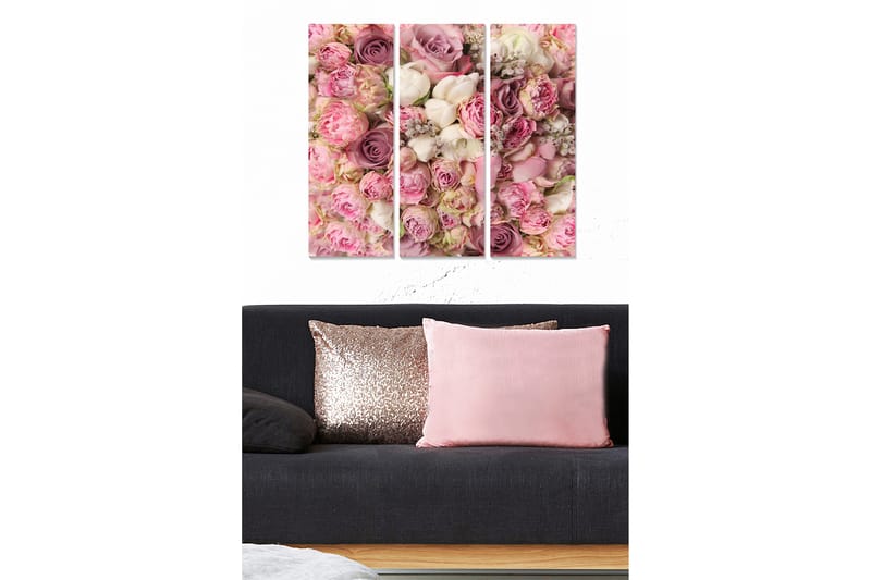 CANVASTAVLA Floral 3-pack Flerfärgad 20x50 cm - Canvastavla