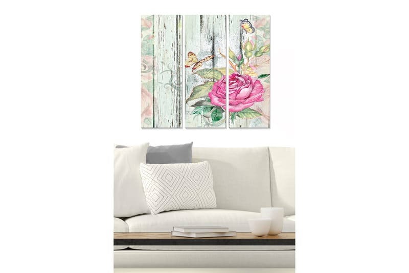 CANVASTAVLA Floral 3-pack Flerfärgad 20x50 cm - Inredning & dekor - Tavlor & konst - Canvastavla