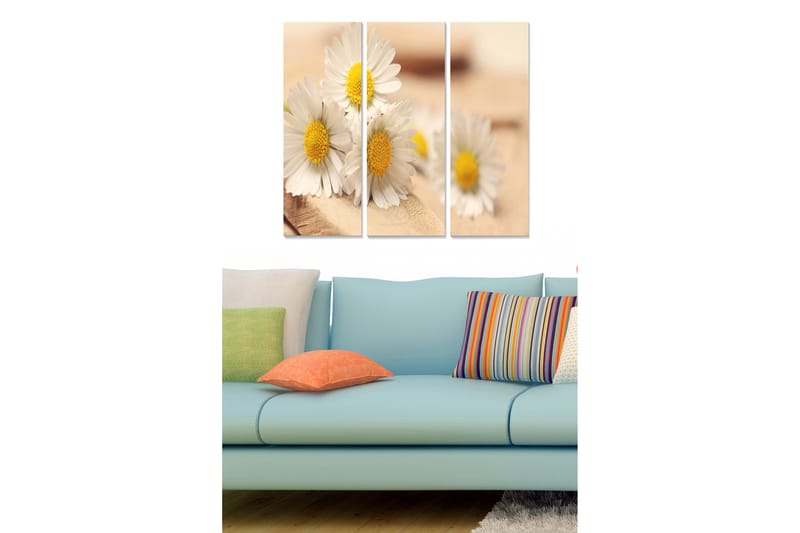 CANVASTAVLA Floral 3-pack Flerfärgad 20x50 cm - Canvastavla