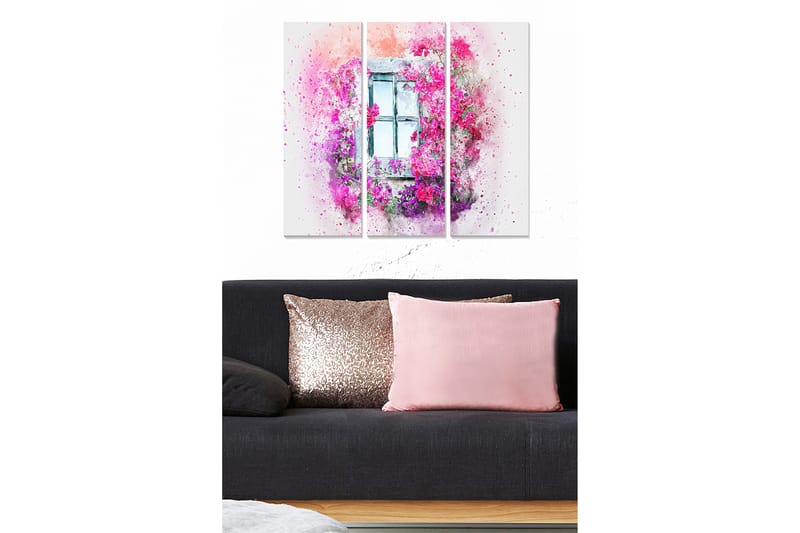 CANVASTAVLA Floral 3-pack Flerfärgad 20x50 cm - Inredning & dekor - Tavlor & konst - Canvastavla