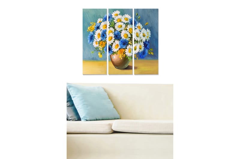 CANVASTAVLA Floral 3-pack Flerfärgad 20x50 cm - Inredning & dekor - Tavlor & konst - Canvastavla
