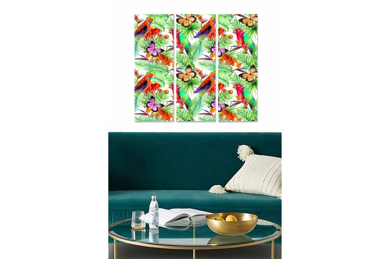 CANVASTAVLA Floral 3-pack Flerfärgad 20x50 cm - Inredning & dekor - Tavlor & konst - Canvastavla