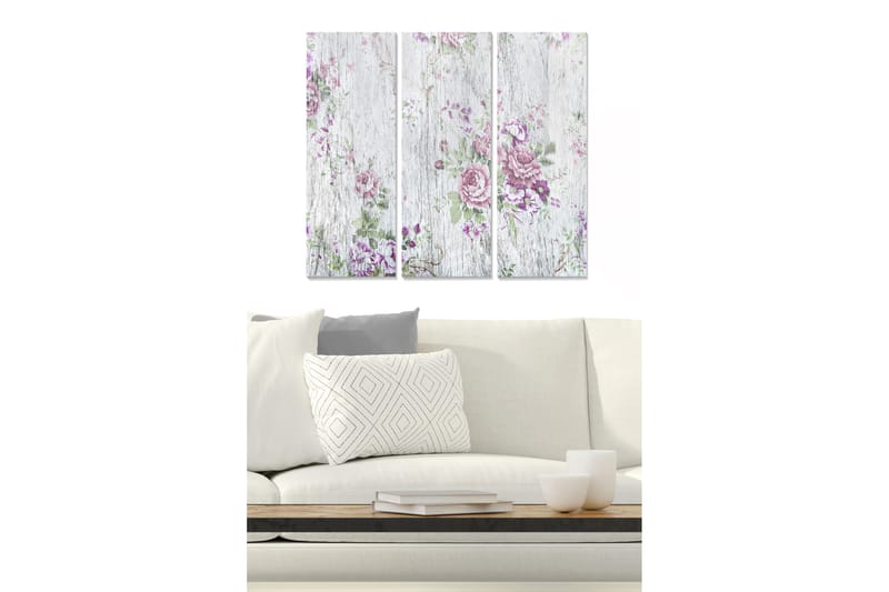 CANVASTAVLA Floral 3-pack Flerfärgad 20x50 cm - Inredning & dekor - Tavlor & konst - Canvastavla