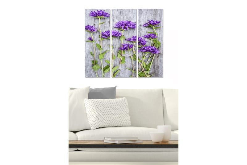 CANVASTAVLA Floral 3-pack Flerfärgad 20x50 cm - Inredning & dekor - Tavlor & konst - Canvastavla