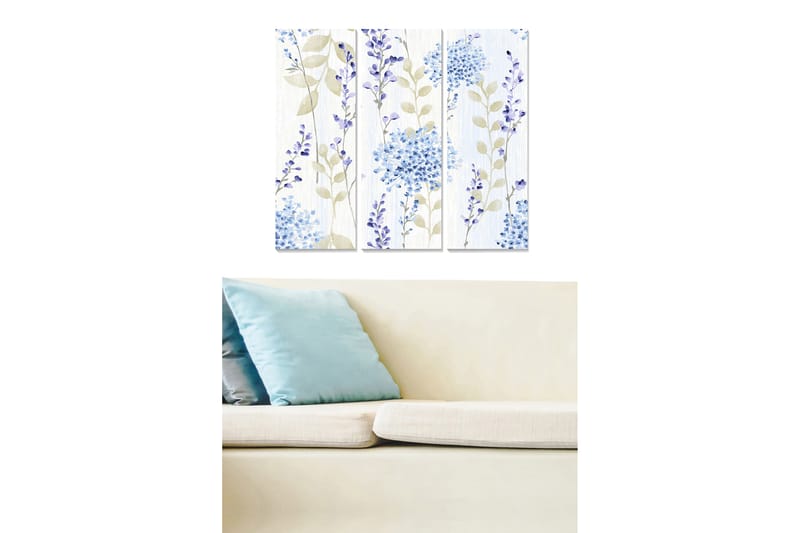 CANVASTAVLA Floral 3-pack Flerfärgad 20x50 cm - Inredning & dekor - Tavlor & konst - Canvastavla