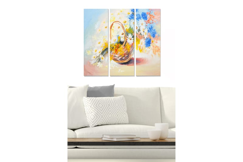 CANVASTAVLA Floral 3-pack Flerfärgad 20x50 cm - Inredning & dekor - Tavlor & konst - Canvastavla