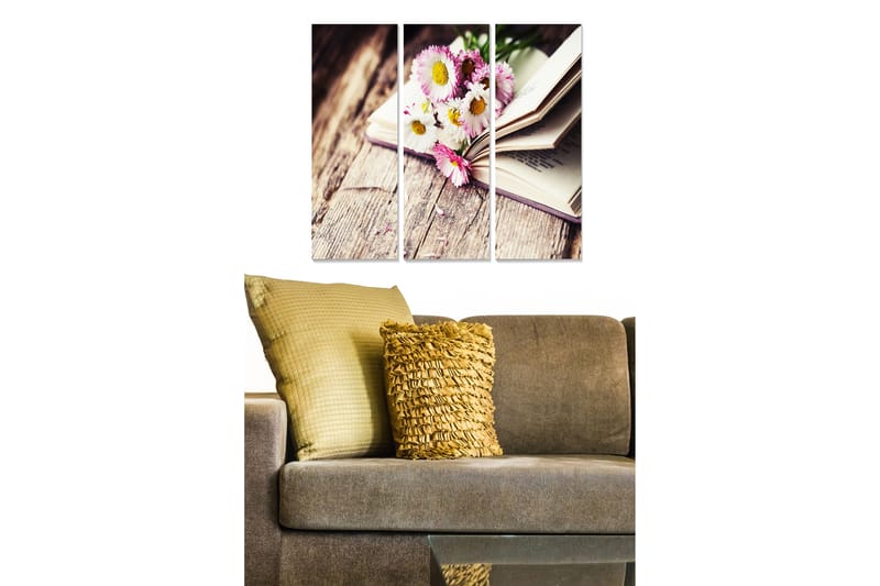 CANVASTAVLA Floral 3-pack Flerfärgad 20x50 cm - Inredning & dekor - Tavlor & konst - Canvastavla