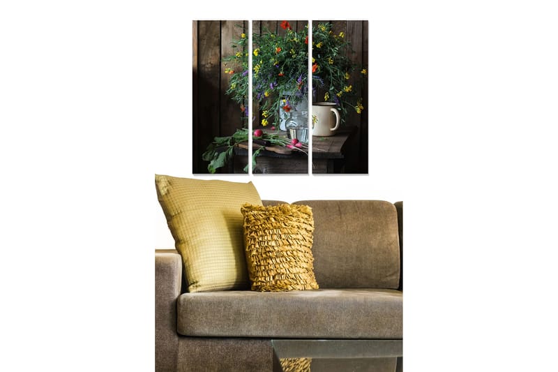 CANVASTAVLA Floral 3-pack Flerfärgad 20x50 cm - Inredning & dekor - Tavlor & konst - Canvastavla