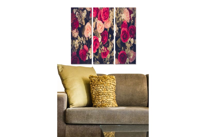 Canvastavla Floral 3-pack Flerfärgad - 20x50 cm - Inredning & dekor - Tavlor & konst - Canvastavla