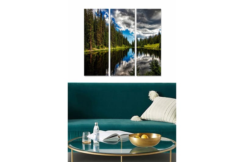 Canvastavla Floral 3-pack Flerfärgad, 20x50 cm