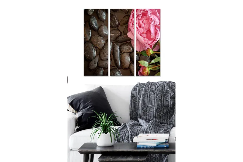 Canvastavla Floral 3-pack Flerfärgad, 20x50 cm