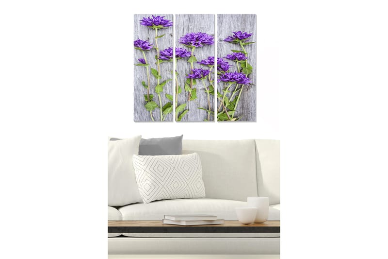 Canvastavla Floral 3-pack Flerfärgad, 20x50 cm