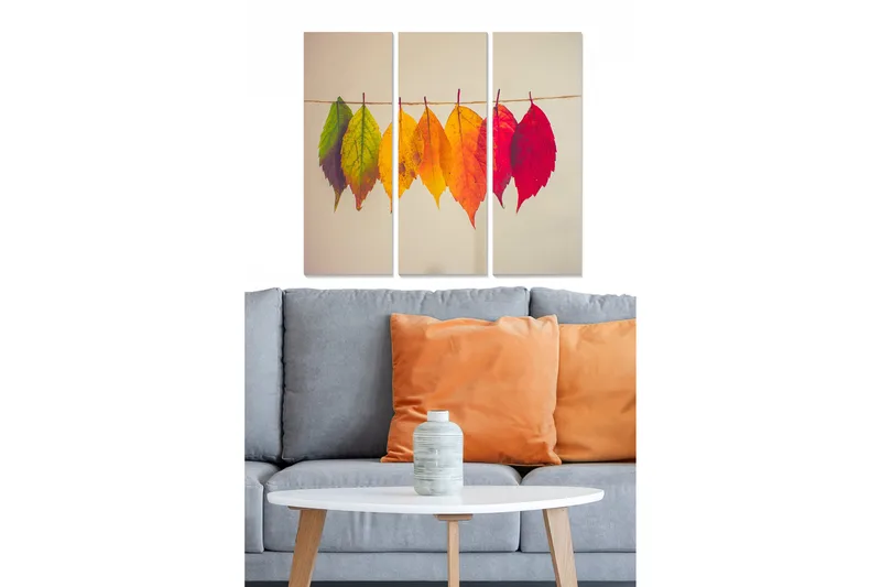 Canvastavla Floral 3-pack Flerfärgad, 20x50 cm
