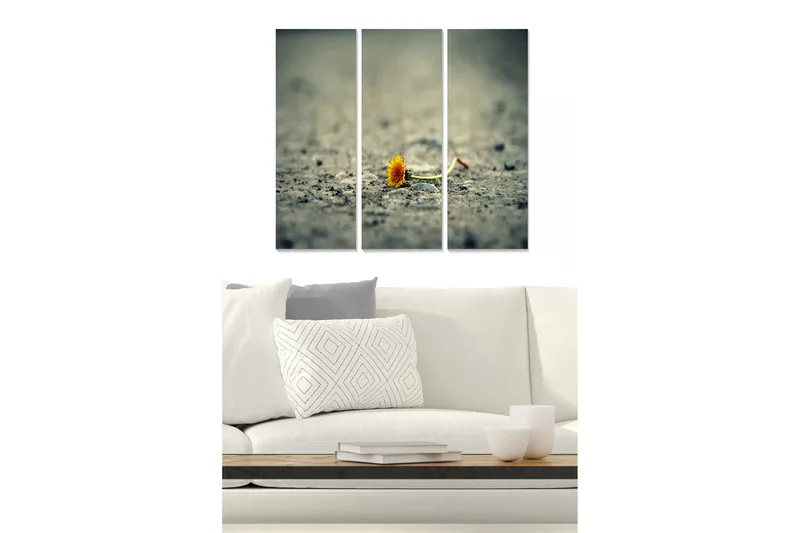 Canvastavla Floral 3-pack Flerfärgad, 20x50 cm