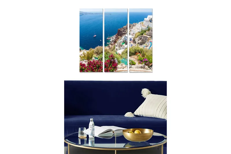 Canvastavla Floral 3-pack Flerfärgad, 20x50 cm