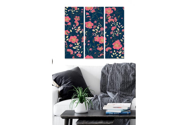 Canvastavla Floral 3-pack Flerfärgad - 20x50 cm - Inredning & dekor - Tavlor & konst - Canvastavla