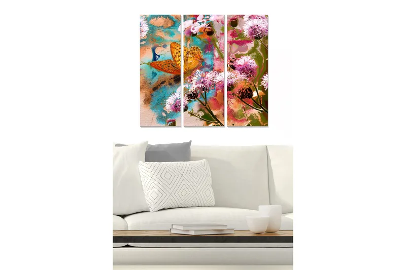 Canvastavla Floral 3-pack Flerfärgad - 20x50 cm - Inredning & dekor - Tavlor & konst - Canvastavla