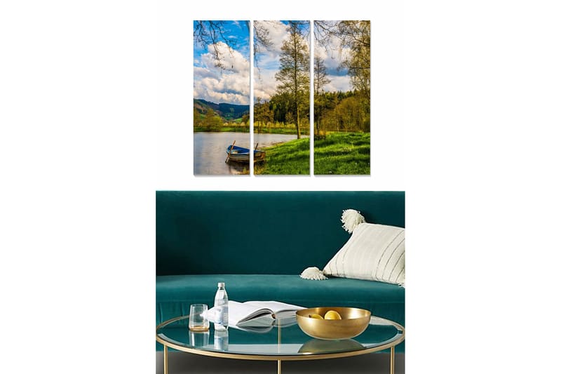 Canvastavla Floral 3-pack Flerfärgad, 20x50 cm