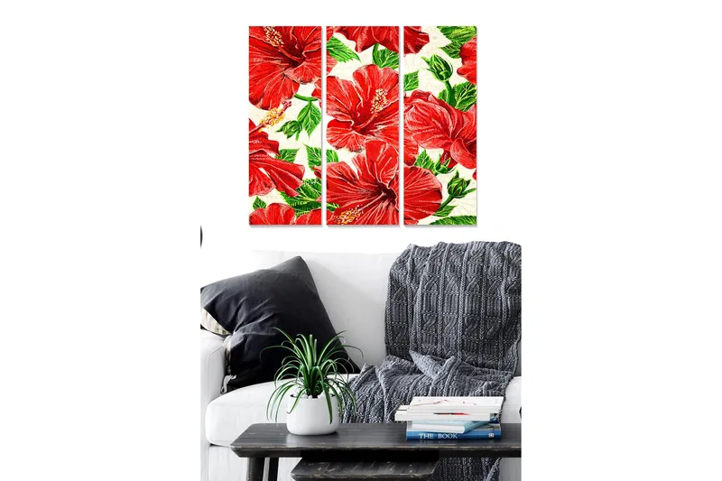 Canvastavla Floral 3-pack Flerfärgad - 20x50 cm - Inredning & dekor - Tavlor & konst - Canvastavla